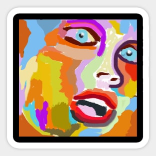 Woman's Face Pop Art Style Sticker